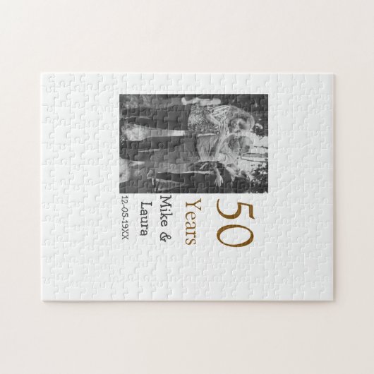 Happy 50th Anniversary Voeg paar naam datum bruilo Legpuzzel (Horizontaal)