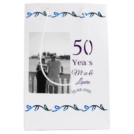 Happy 50th Anniversary Voeg paar naam datum bruilo Medium Cadeauzakje