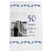 Happy 50th Anniversary Voeg paar naam datum bruilo Medium Cadeauzakje (Achterkant)