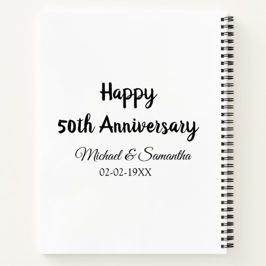 Happy 50th Anniversary Voeg paar naam datum bruilo Notitieboek (Achterkant)