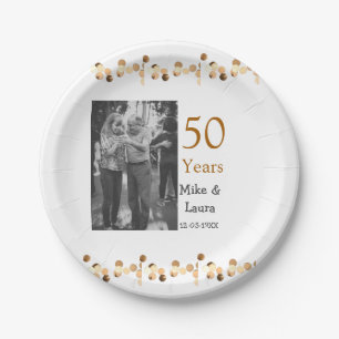 Happy 50th Anniversary Voeg paar naam datum bruilo Papieren Bordje