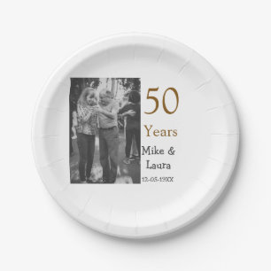 Happy 50th Anniversary Voeg paar naam datum bruilo Papieren Bordje
