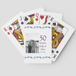 Happy 50th Anniversary Voeg paar naam datum bruilo Pokerkaarten