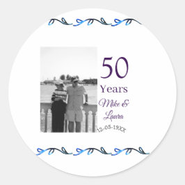 Happy 50th Anniversary Voeg paar naam datum bruilo Ronde Sticker