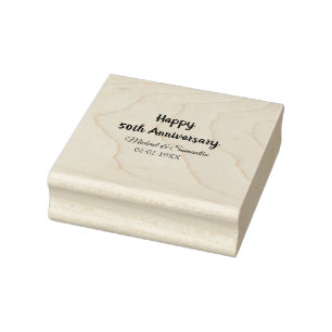 Happy 50th Anniversary Voeg paar naam datum bruilo Rubberstempel