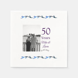 Happy 50th Anniversary Voeg paar naam datum bruilo Servet