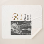 Happy 50th Anniversary Voeg paar naam datum bruilo Sherpa Deken (Voorkant (horizontaal))