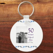Happy 50th Anniversary Voeg paar naam datum bruilo Sleutelhanger (Achterkant)