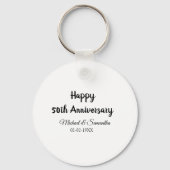 Happy 50th Anniversary Voeg paar naam datum bruilo Sleutelhanger (Achterkant)