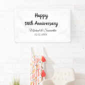 Happy 50th Anniversary Voeg paar naam datum bruilo Spandoek (Insitu)