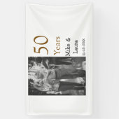 Happy 50th Anniversary Voeg paar naam datum bruilo Spandoek (Verticaal)