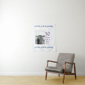 Happy 50th Anniversary Voeg paar naam datum bruilo Wandkleed (In situ)