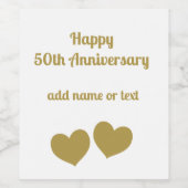 Happy 50th Anniversary  Wijn Etiket (Enkel label)