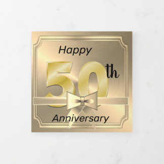 Happy 50th AnniversaryTri Fold Fotokaart Drieluik Wenskaart
