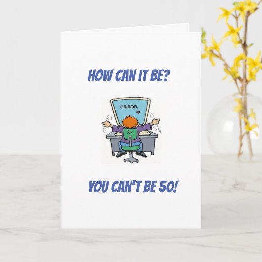 **HAPPY 50th BANTHDAY** CARTE (Fleur jaune)