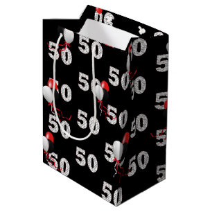 Happy 50th Birthday Balloons Medium Gift Bag Cadeauzakje