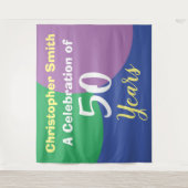 Happy 50th Birthday Celebration Tapestry Wandkleed (Voorkant)