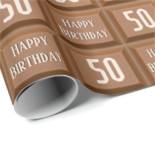 Happy 50th Birthday Chocolate Snoep Bar Cadeaupapier