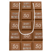 Happy 50th Birthday Chocolate Snoep Bar Medium Cadeauzakje (Achterkant)