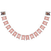 Happy 50th Birthday Foto Roos Gouden Glitter Vlaggetjes (Alle)