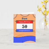 Happy 50th Birthday-kaart voor een runner Kaart (Gele Bloem)