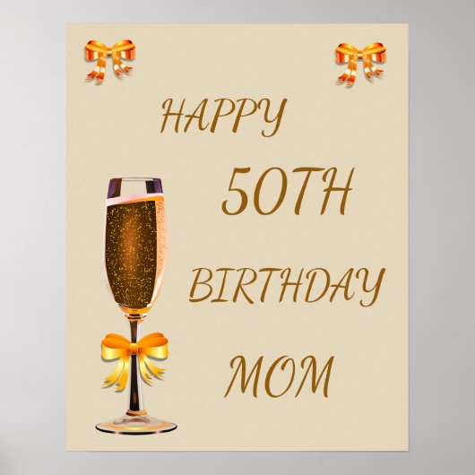 Happy 50th Birthday Mam Poster (Voorkant)