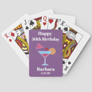 Happy 50th Birthday Martini Pokerkaarten