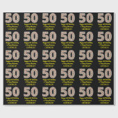 Happy 50th Birthday & Merry Kerstmis, aangepaste n Cadeaupapier (Vlak)