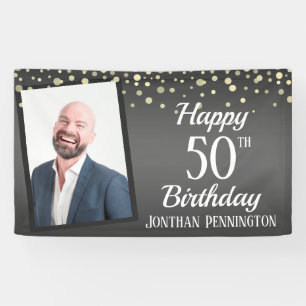 Happy 50th Birthday met Confetti One Photo Ba Spandoek