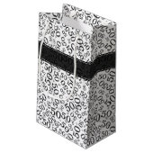 Happy 50th Birthday Number Pattern Black/White Klein Cadeauzakje (Achterkant Gekanteld)