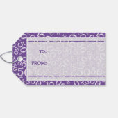 Happy 50th Birthday Paars Random Number Pattern Cadeaulabel (Achterkant Horizontaal)