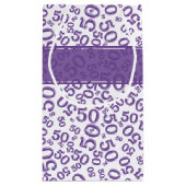 Happy 50th Birthday Random Number Pattern Paars Klein Cadeauzakje (Achterkant)