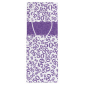 Happy 50th Birthday Random Number Pattern Paars Wijn Cadeautas (Achterkant)