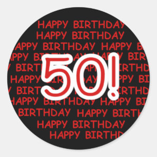 Happy 50th Birthday Ronde Sticker
