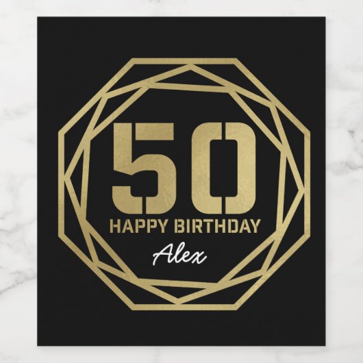 Happy 50th Birthday Specialized Wine Label Wijn Etiket (Enkel label)