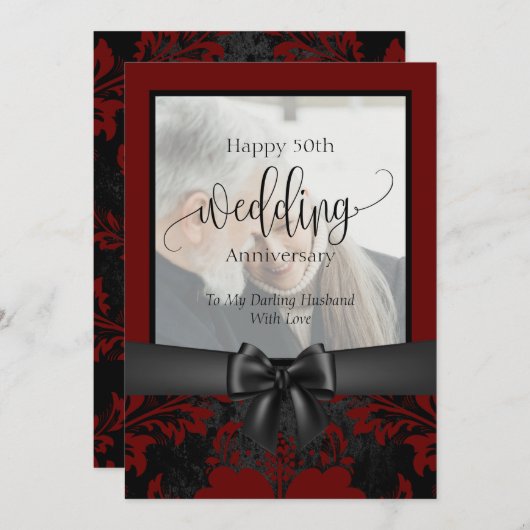 Happy 50th bruiloft traditionele foto i kaart (Voorkant / Achterkant)