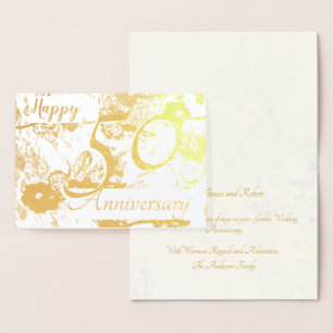 Happy 50th Golden Wedding Jubileum met tekst Kaart