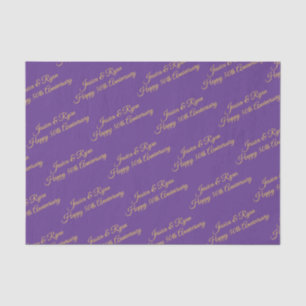 Happy 50th Jubileum DIY Names/Year, Gold Script Tissuepapier