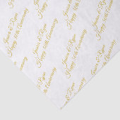 Happy 50th Jubileum DIY Names/Year, Gold Script Tissuepapier (Detail)
