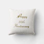 Happy 50th Jubileum Gold Font Kussen (Achterkant)