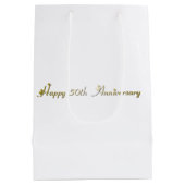 Happy 50th Jubileum Gold Font Medium Cadeauzakje (Achterkant)