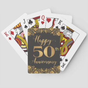 Happy 50th Jubileum Golden Wedding Jublilee Pokerkaarten