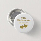 Happy 50th Jubileum Ronde Button 3,2 Cm (Voorkant /achterkant)