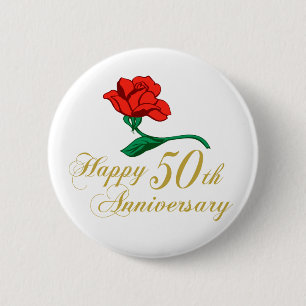 Happy 50th Jubileum Ronde Button 5,7 Cm