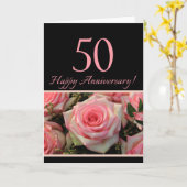 Happy 50th Jubileum rozen Kaart (Gele Bloem)