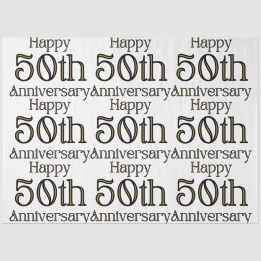 Happy 50th Jubileum Tissuepapier (Voorkant)