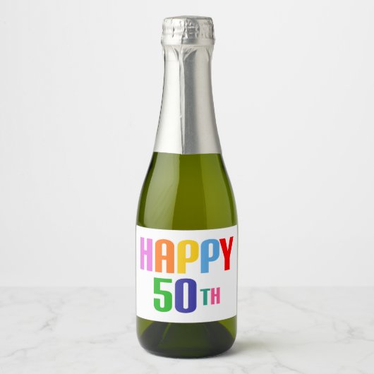 Happy 50th sparkling wijnetiket (Voorkant)