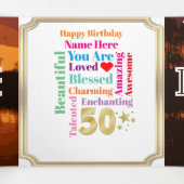 Happy 50th Tri Fold Verjaardag Kaart (Binnenkant midden)