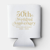 Happy 50th Wedding Anniversary Gold Typography Blikjeskoeler (Achterkant)