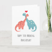 Happy 50th Wedding Jubileum Cute Dinosaurs Kaart (Voorkant)